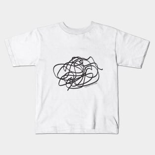 Thought Pattern Thinking Scribble - Black Kids T-Shirt